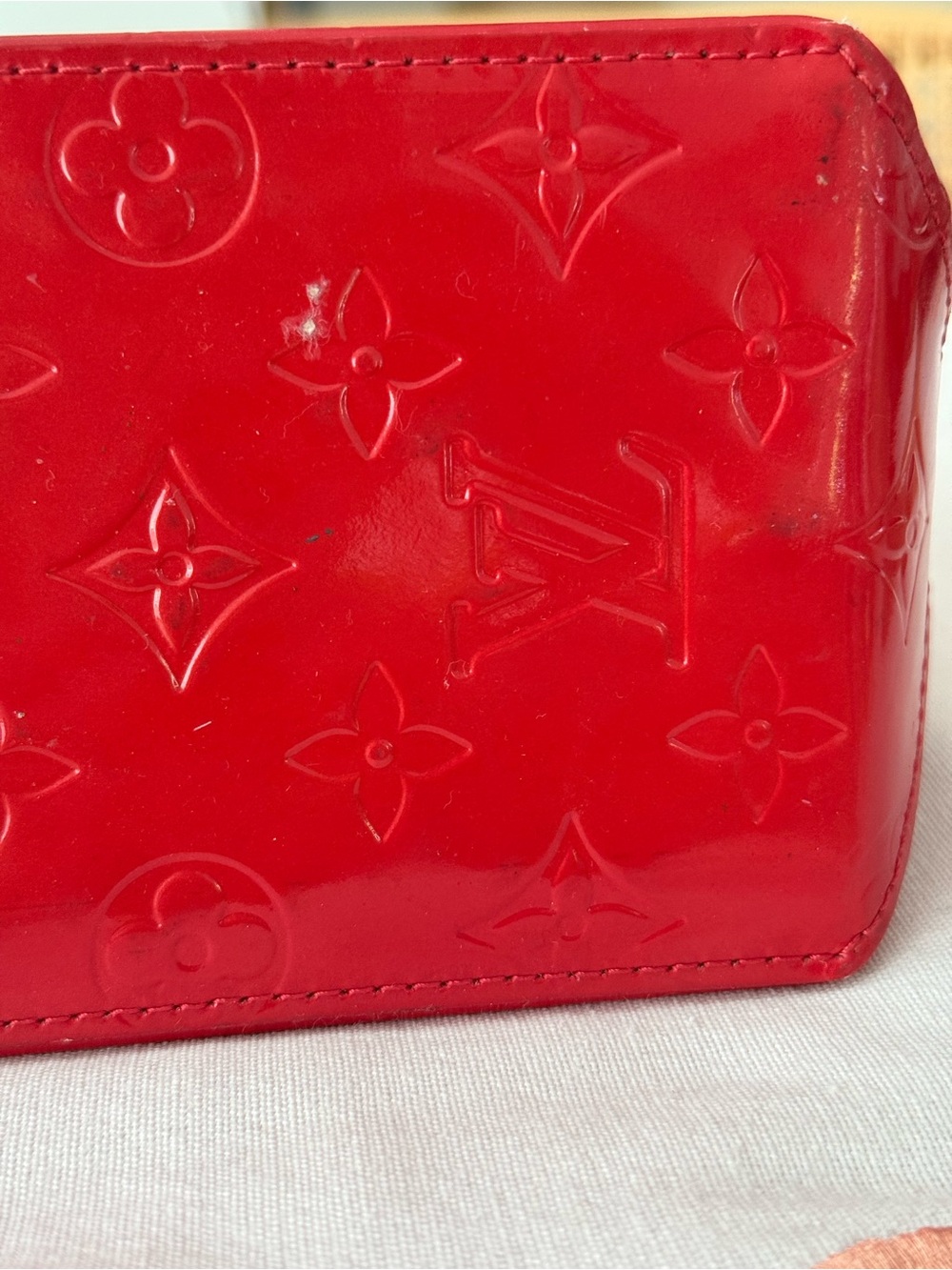 Louis Vuitton Red Vernis Monogram Patent Leather Mini Tote Purse - Picture 8 of 11